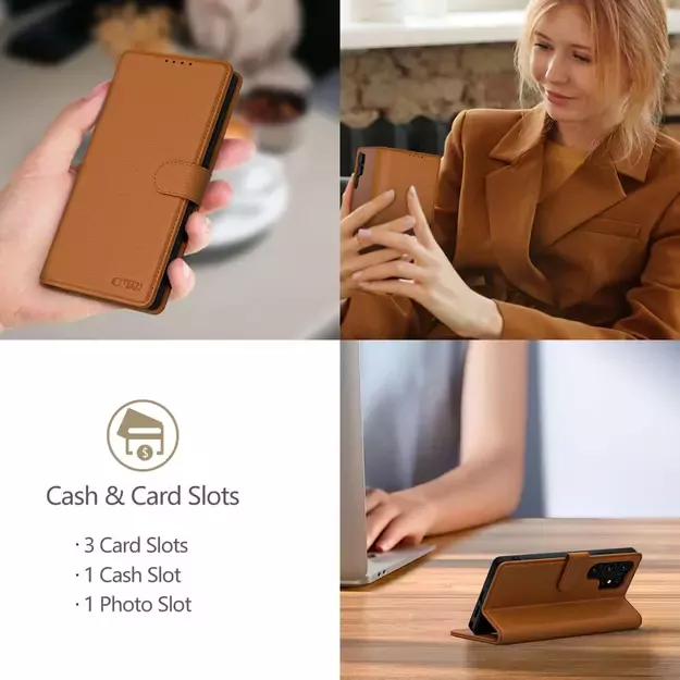 Tech-Protect Wallet Case for iPhone 16e - Brown 3