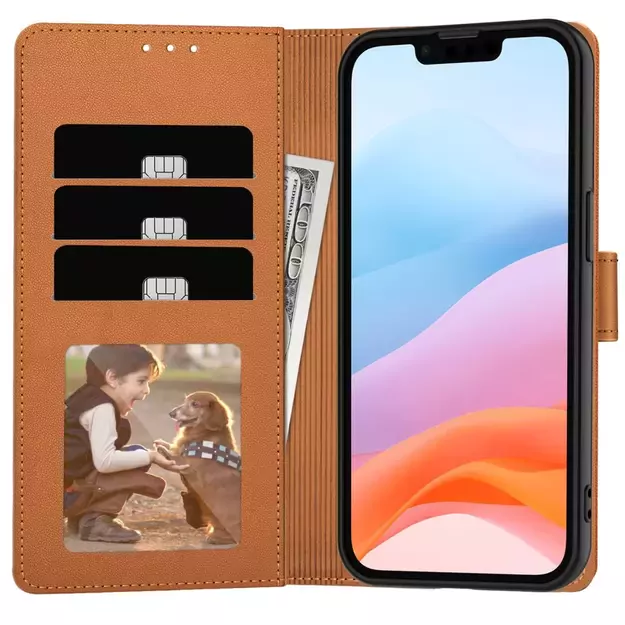 Tech-Protect Wallet Case for iPhone 16e - Brown 1