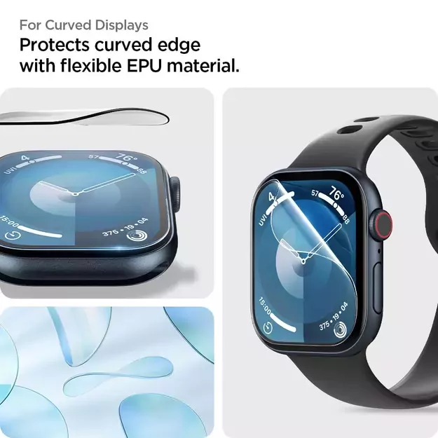 Spigen Elite Shield ”EZ FIT” Hybrid Glass 2-PACK for Apple Watch 10 (42MM) - Clear 8