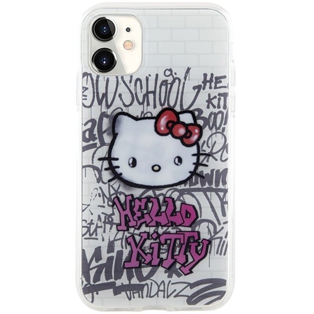 Hello Kitty IML Kitty On Bricks Graffiti case for iPhone 11 / Xr - white 2