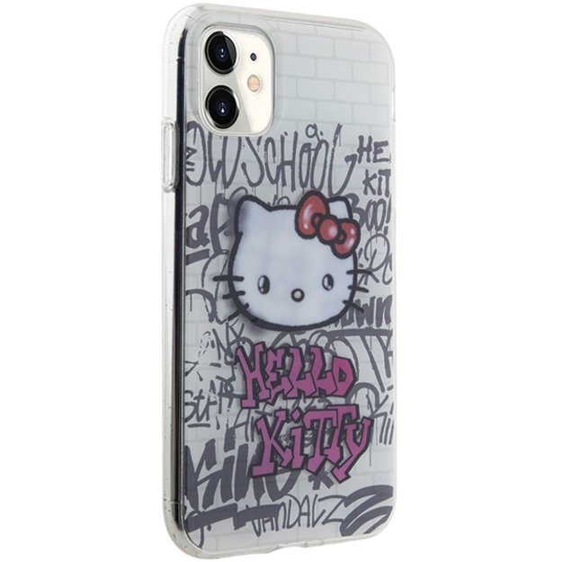 Hello Kitty IML Kitty On Bricks Graffiti case for iPhone 11 / Xr - white 3