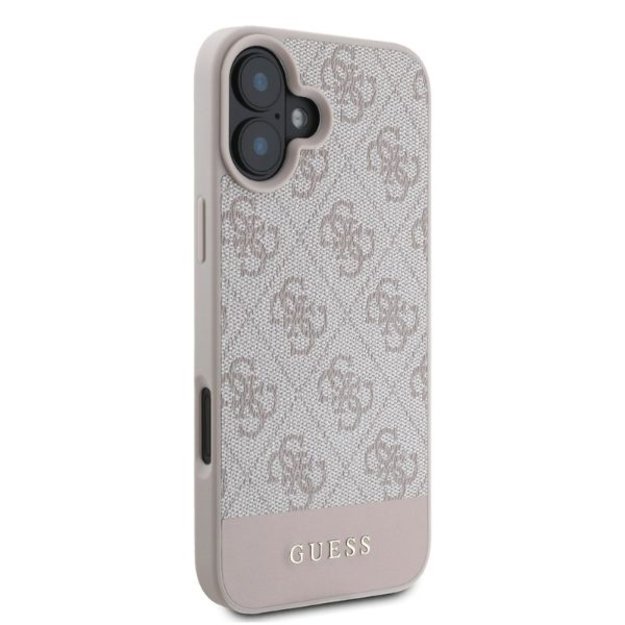 Guess 4G Bottom Stripe iPhone 16 Case - Pink 1