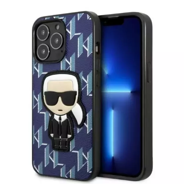Karl Lagerfeld KLHCP13LPMNIKBL iPhone 13 Pro / 13 6.1&quot  hardcase blue/blue Monogram Ikonik Patch
