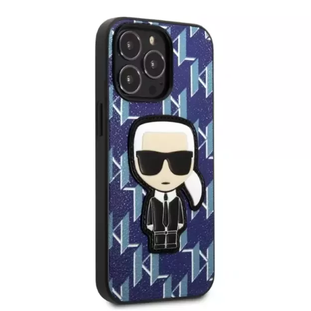Karl Lagerfeld KLHCP13LPMNIKBL iPhone 13 Pro / 13 6.1&quot  hardcase blue/blue Monogram Ikonik Patch 10