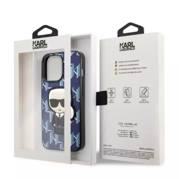 Karl Lagerfeld KLHCP13LPMNIKBL iPhone 13 Pro / 13 6.1&quot  hardcase blue/blue Monogram Ikonik Patch 14