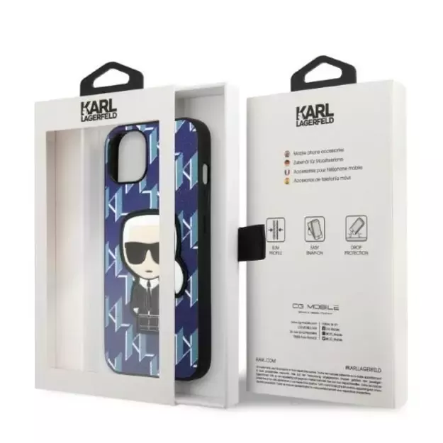 Karl Lagerfeld KLHCP13SPMNIKBL iPhone 13 mini 5.4&quot  hardcase blue/blue Monogram Ikonik Patch 7