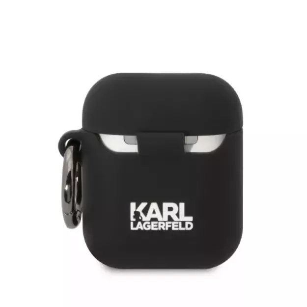 Karl Lagerfeld KLA2RUNCHK AirPods 1/2 cover black/black Silicone Choupette Head 3D 1
