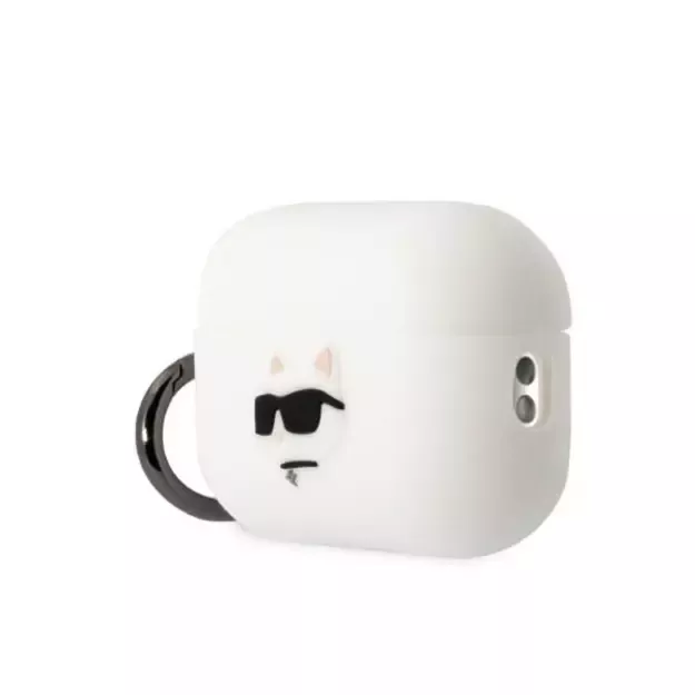 Karl Lagerfeld KLAP2RUNCHH AirPods Pro 2 cover white/white Silicone Choupette Head 3D 2