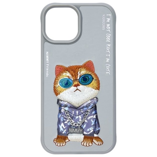 Nimmy Glasses Cool Cat iPhone 15 Case - Gray 3