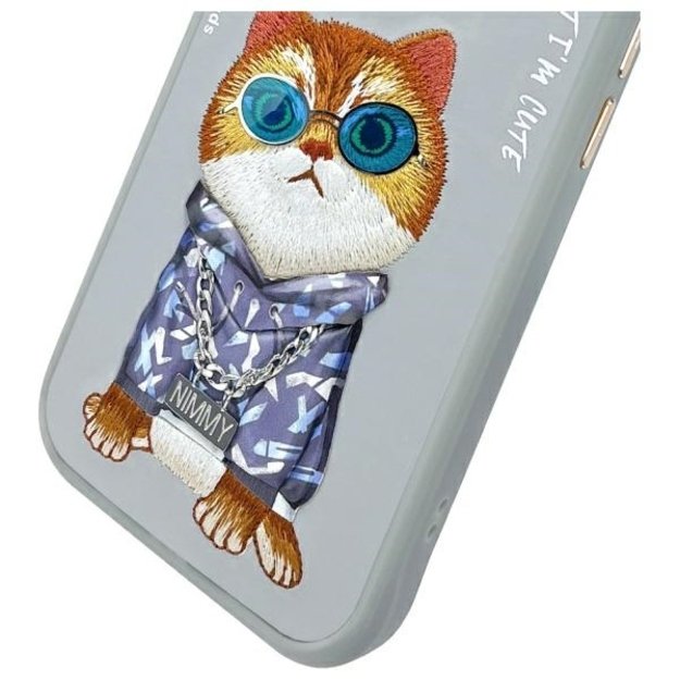 Nimmy Glasses Cool Cat iPhone 15 Case - Gray 9