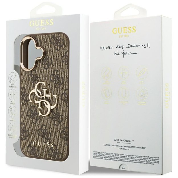 Guess 4G Big 4G Classic Logo Case for iPhone 17 - Brown and Gold 7