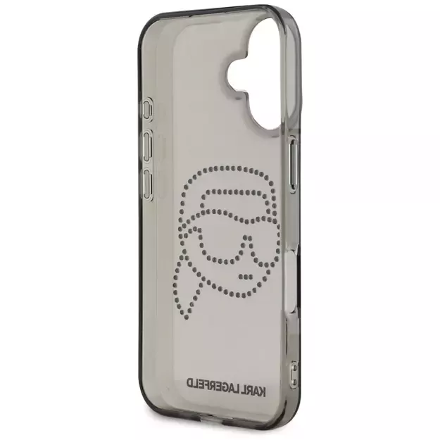 Karl Lagerfeld IML Rhinestones Karl Head Case for iPhone 16 Black 13