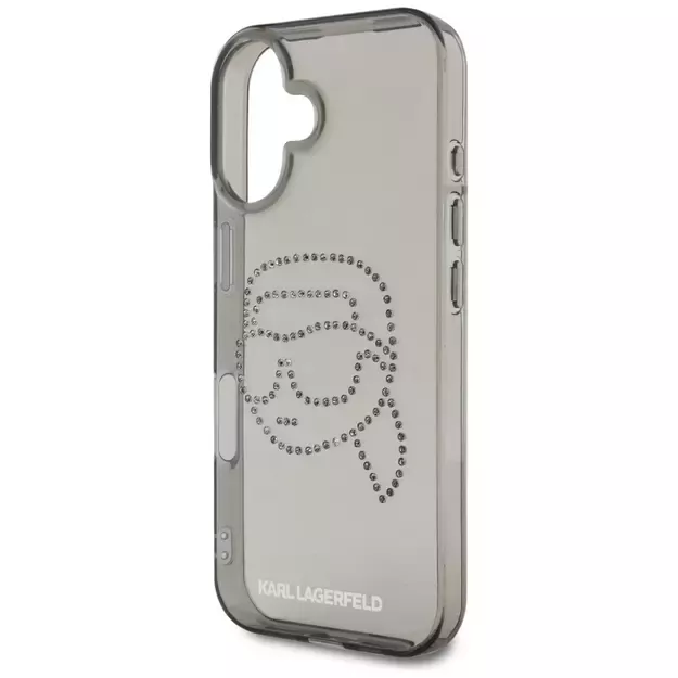 Karl Lagerfeld IML Rhinestones Karl Head Case for iPhone 16 Black 12