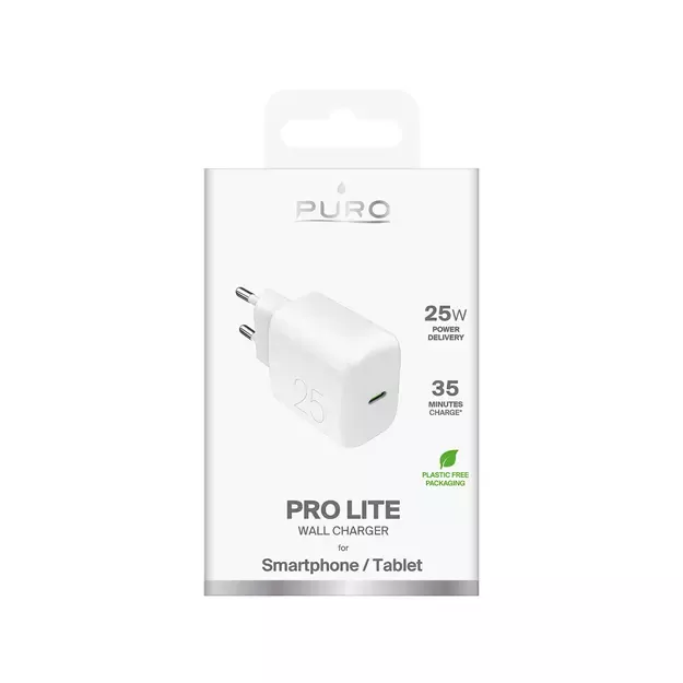 Puro Daily Prolite 25W USB-C Power Delivery Charger - White 3