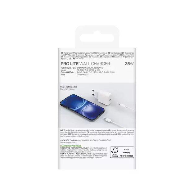 Puro Daily Prolite 25W USB-C Power Delivery Charger - White 4