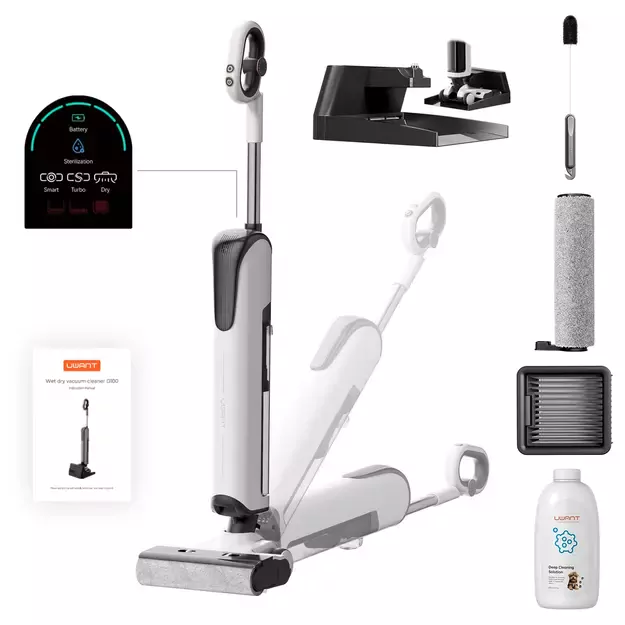 UWANT D100 17000Pa Upright Vacuum Cleaner with Mopping Function and Charging Station - White 21