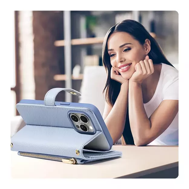 Dux Ducis Lawa Leather Case for iPhone 15 Pro Max - Blue 24