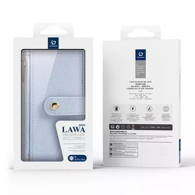 Dux Ducis Lawa Leather Case for iPhone 15 Pro Max - Blue 13