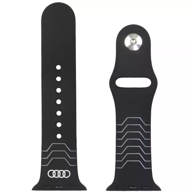 Audi Geometric Pattern Silicone Watch Strap for Apple Watch 40 / 41 / 42 mm - black 5
