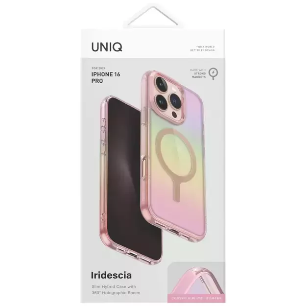 Uniq Iridescia Magclick Charging Case for iPhone 16 Pro - Pink 7