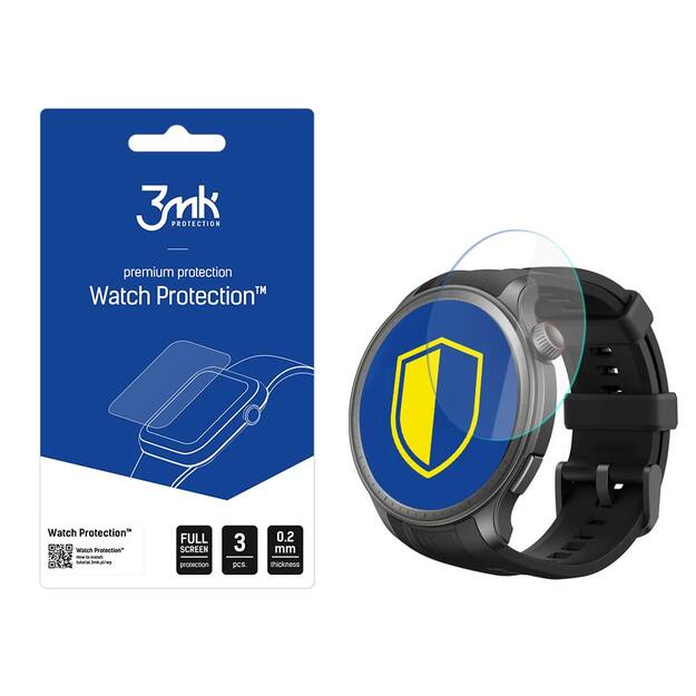 3mk Watch Protection&trade; hybrid glass v. FlexibleGlass Lite on Amazfit Balance