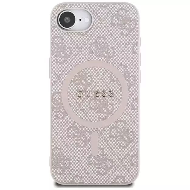 Guess 4G Ring Classic Logo MagSafe iPhone 16e Case - Pink 5