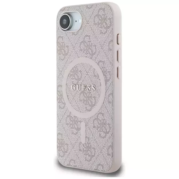Guess 4G Ring Classic Logo MagSafe iPhone 16e Case - Pink 1
