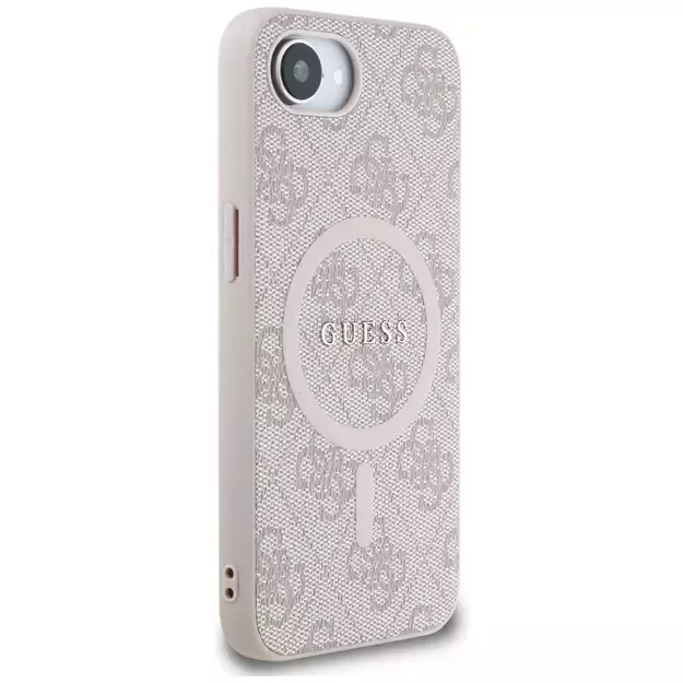 Guess 4G Ring Classic Logo MagSafe iPhone 16e Case - Pink 2