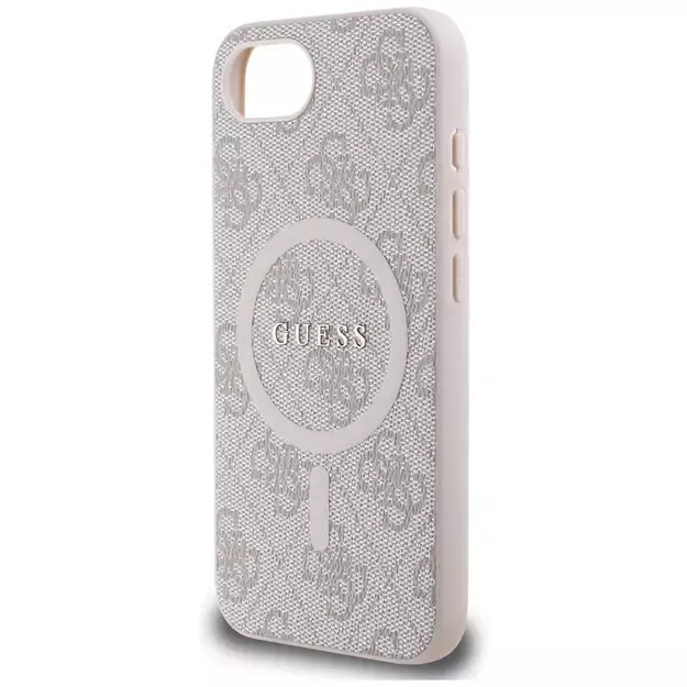 Guess 4G Ring Classic Logo MagSafe iPhone 16e Case - Pink 4