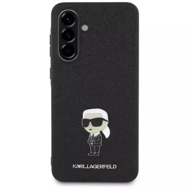 Karl Lagerfeld Fixed Glitter Ikonik Logo Metal Pin Case for Samsung Galaxy A56 - Black 3