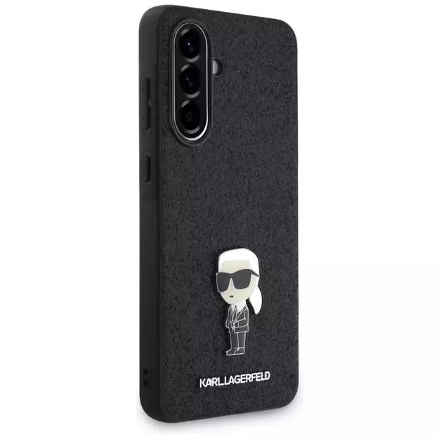 Karl Lagerfeld Fixed Glitter Ikonik Logo Metal Pin Case for Samsung Galaxy A56 - Black 4