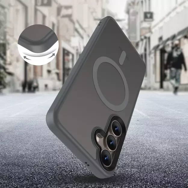 Tech-Protect MagMat MagSafe Case for Samsung Galaxy S25 - Clear Gray 3