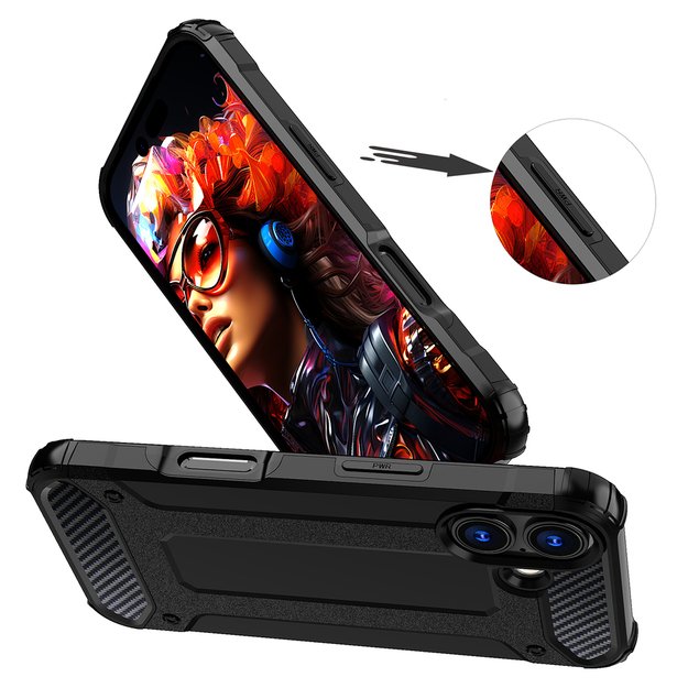Hybrid Armor case for iPhone 17 - black 4