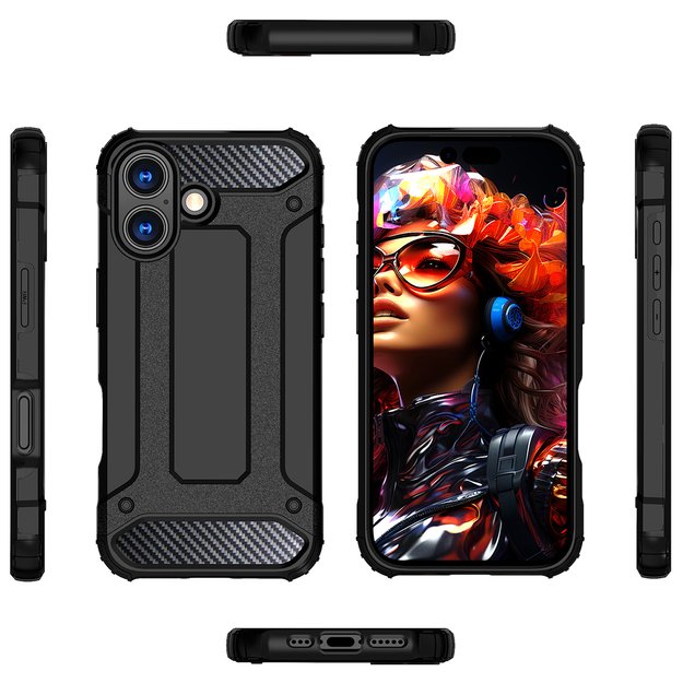Hybrid Armor case for iPhone 17 - black 3