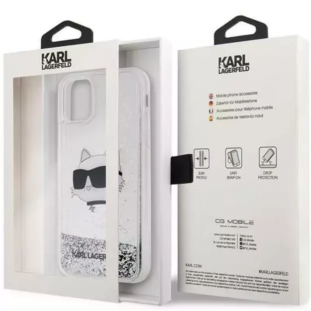 Karl Lagerfeld KLHCN61LNCHCS iPhone 11/ XR silver/silver hardcase Glitter Choupette Head 7