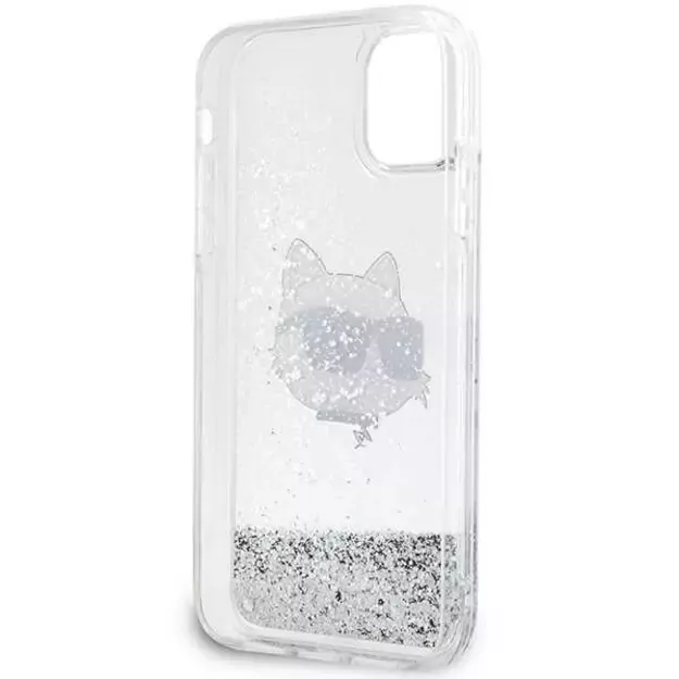 Karl Lagerfeld KLHCN61LNCHCS iPhone 11/ XR silver/silver hardcase Glitter Choupette Head 3