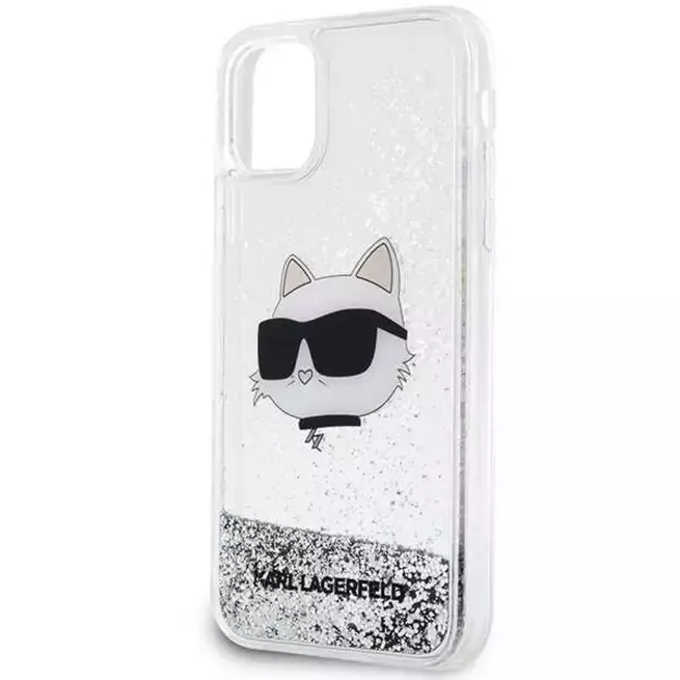 Karl Lagerfeld KLHCN61LNCHCS iPhone 11/ XR silver/silver hardcase Glitter Choupette Head 2