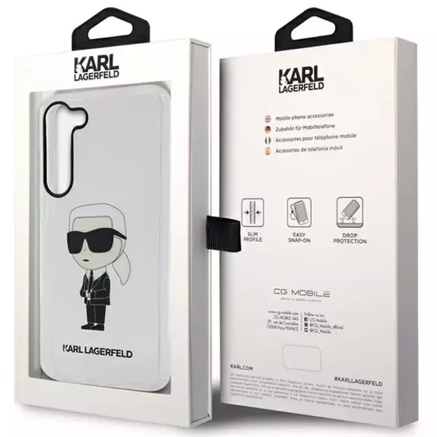Karl Lagerfeld KLHCS23SHNIKTCT S23 S911 transparent hardcase Ikonik Karl Lagerfeld 1