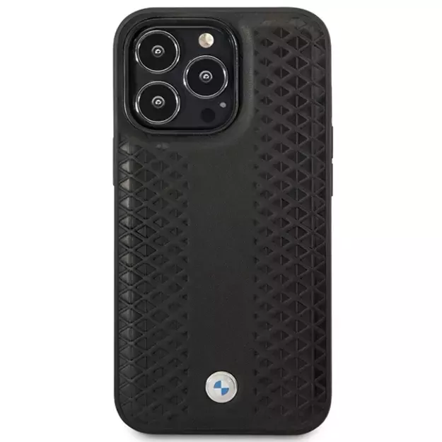 Case BMW BMHMP14X22RFGK iPhone 14 Pro Max 6.7&quot  black/black Leather Diamond Pattern MagSafe 2