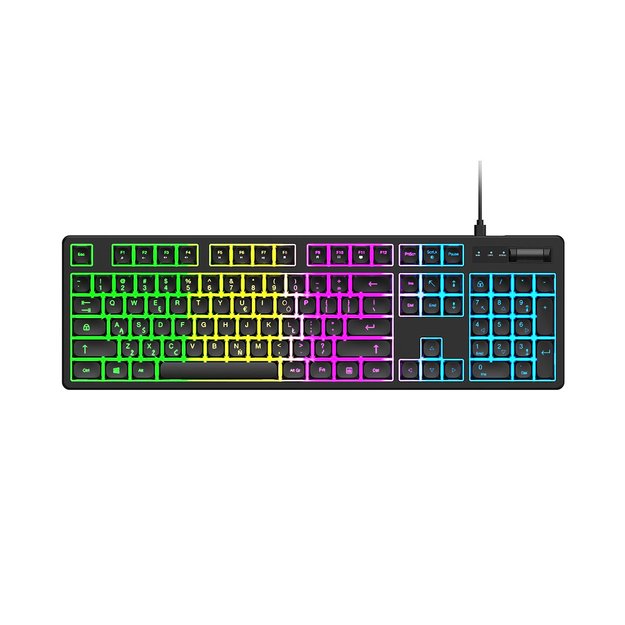 Wozinsky WKG-200 rainbow membrane gaming keyboard with scroll wheel - black 10