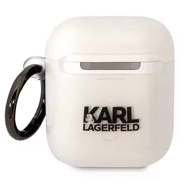 Karl Lagerfeld KLA2HNIKTCT AirPods 1/2 cover transparent Karl`s Head 1