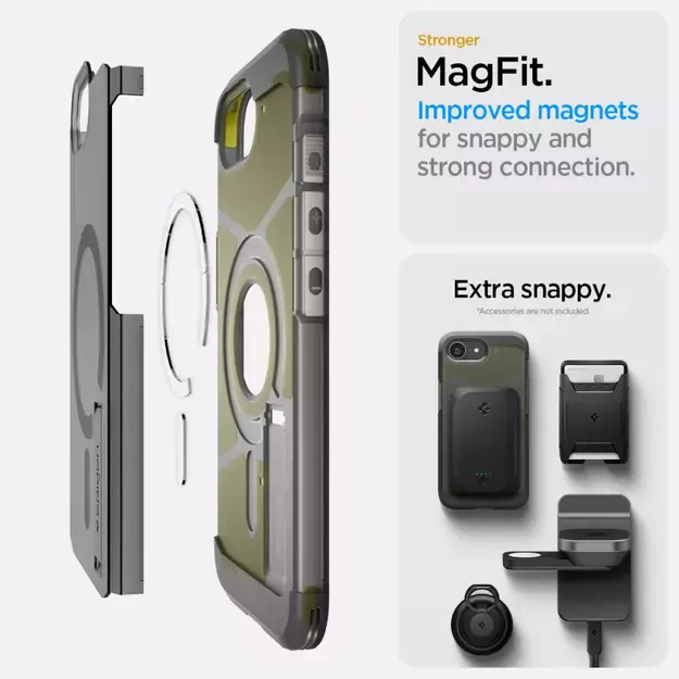 Spigen Tough Armor MagSafe iPhone 16e Case - Clear Gray 30