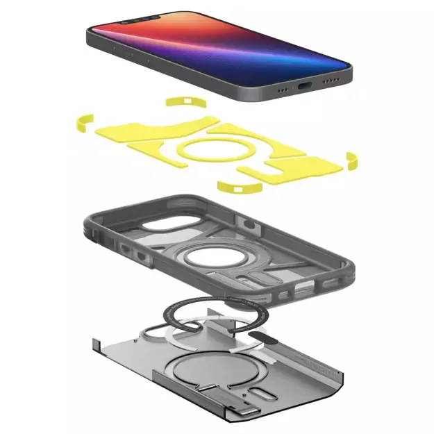 Spigen Tough Armor MagSafe iPhone 16e Case - Clear Gray 24