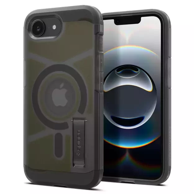 Spigen Tough Armor MagSafe iPhone 16e Case - Clear Gray 17