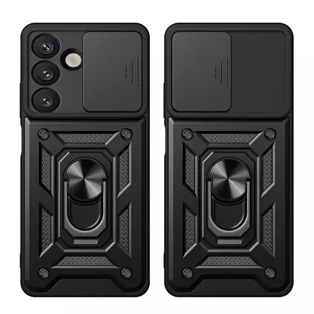 Hybrid Armor Camshield Armored Case with Stand and Camera Cover for Xiaomi 15 Ultra 5G - Black 8