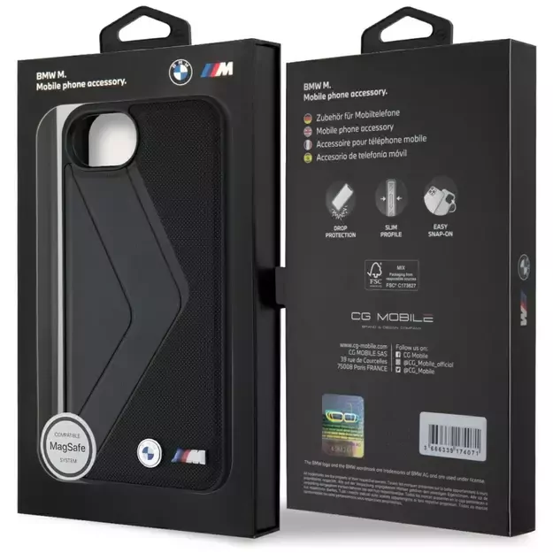 BMW Oversized Stripes MagSafe case for iPhone 16e - black 7