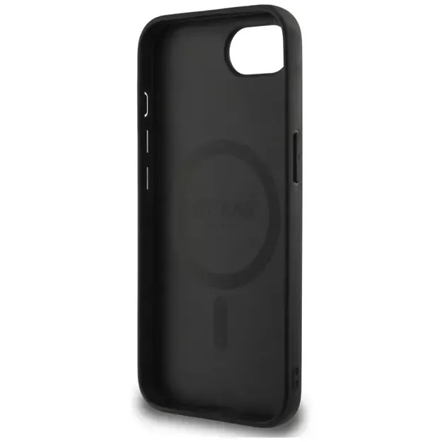 Guess Peony Script Logo MagSafe iPhone 16e Case Black 6