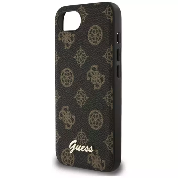 Guess Peony Script Logo MagSafe iPhone 16e Case Black 5