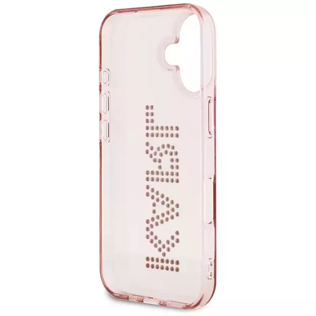 Karl Lagerfeld IML Rhinestones Logo iPhone 16 Case - Pink 6