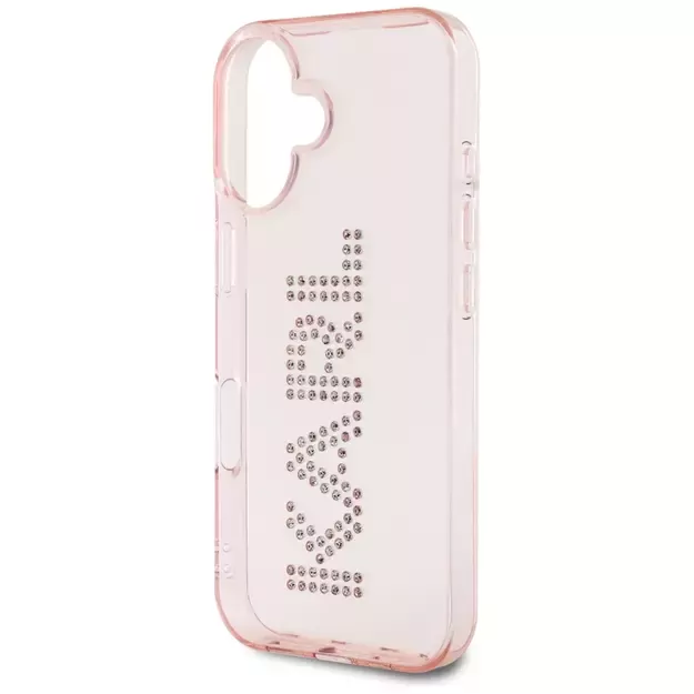 Karl Lagerfeld IML Rhinestones Logo iPhone 16 Case - Pink 5